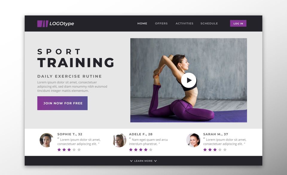template site web ui ux design