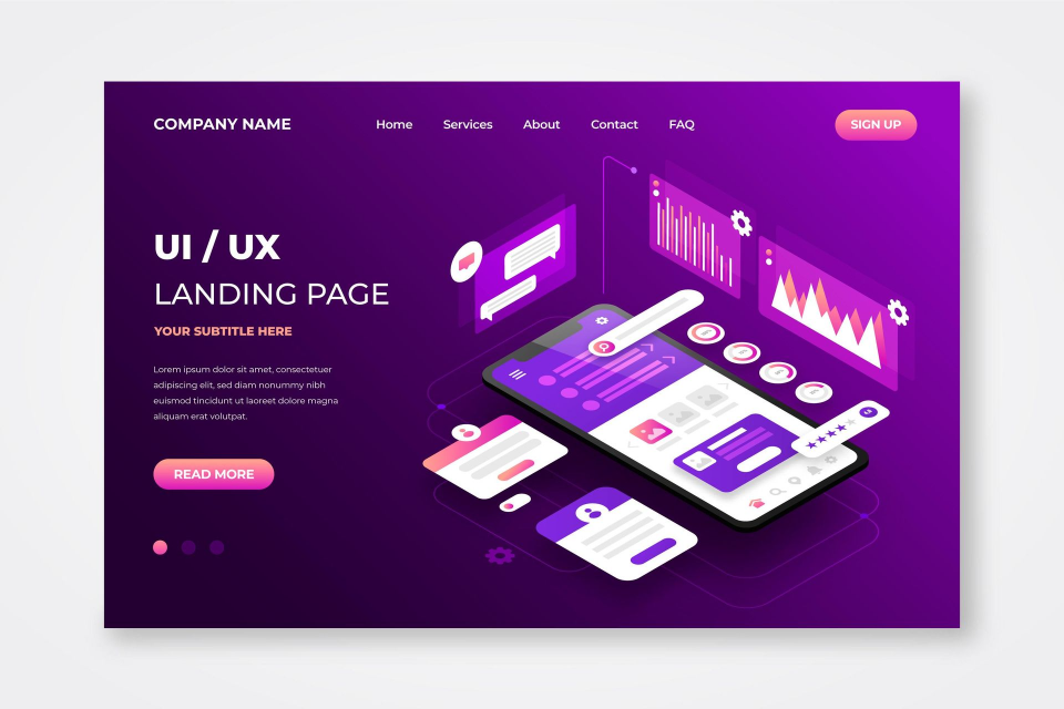 landing page template ux ui design